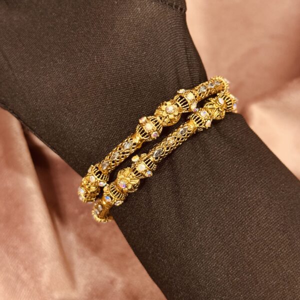 antique gold stone bangles