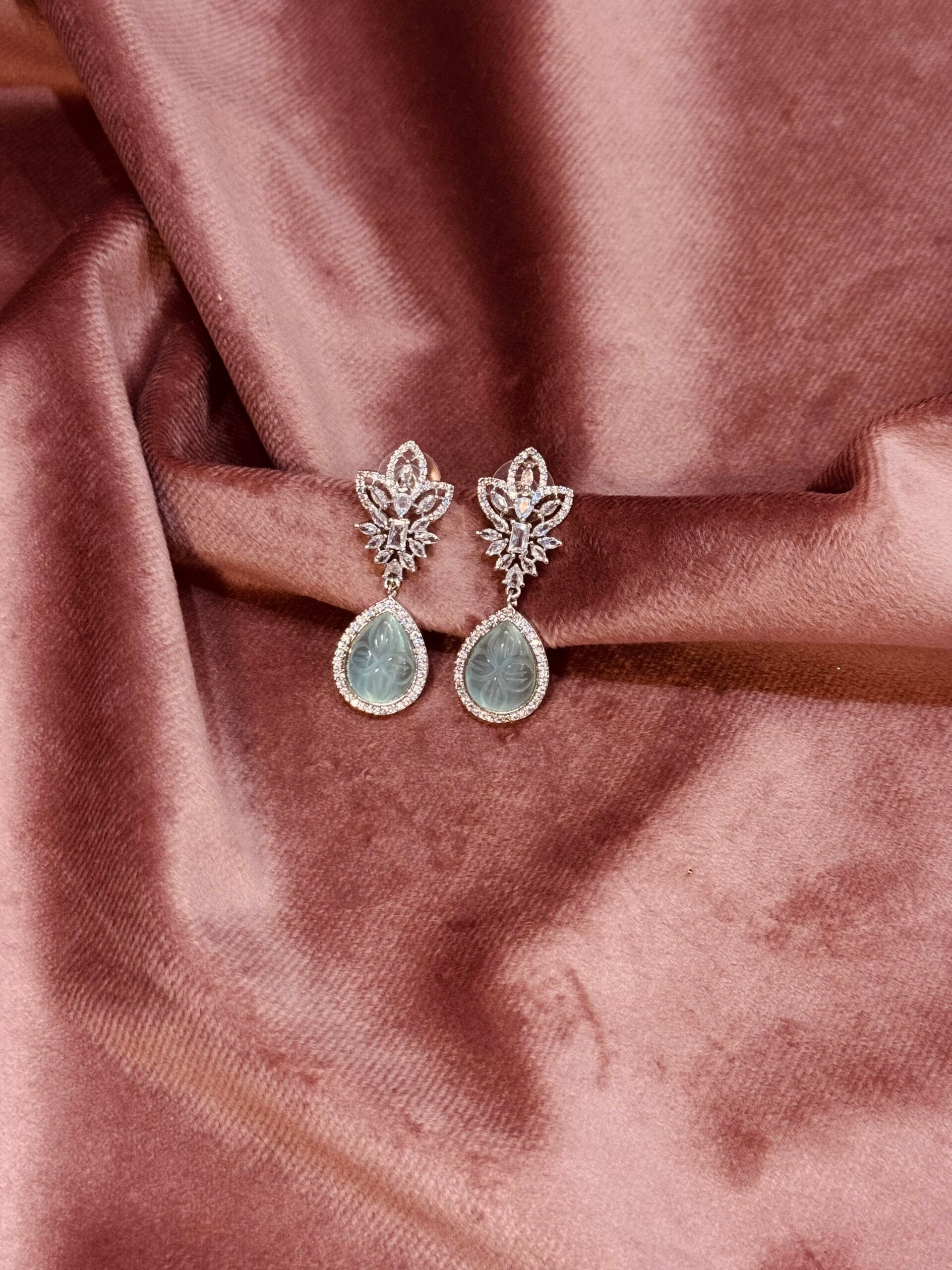 mint green drop earrings