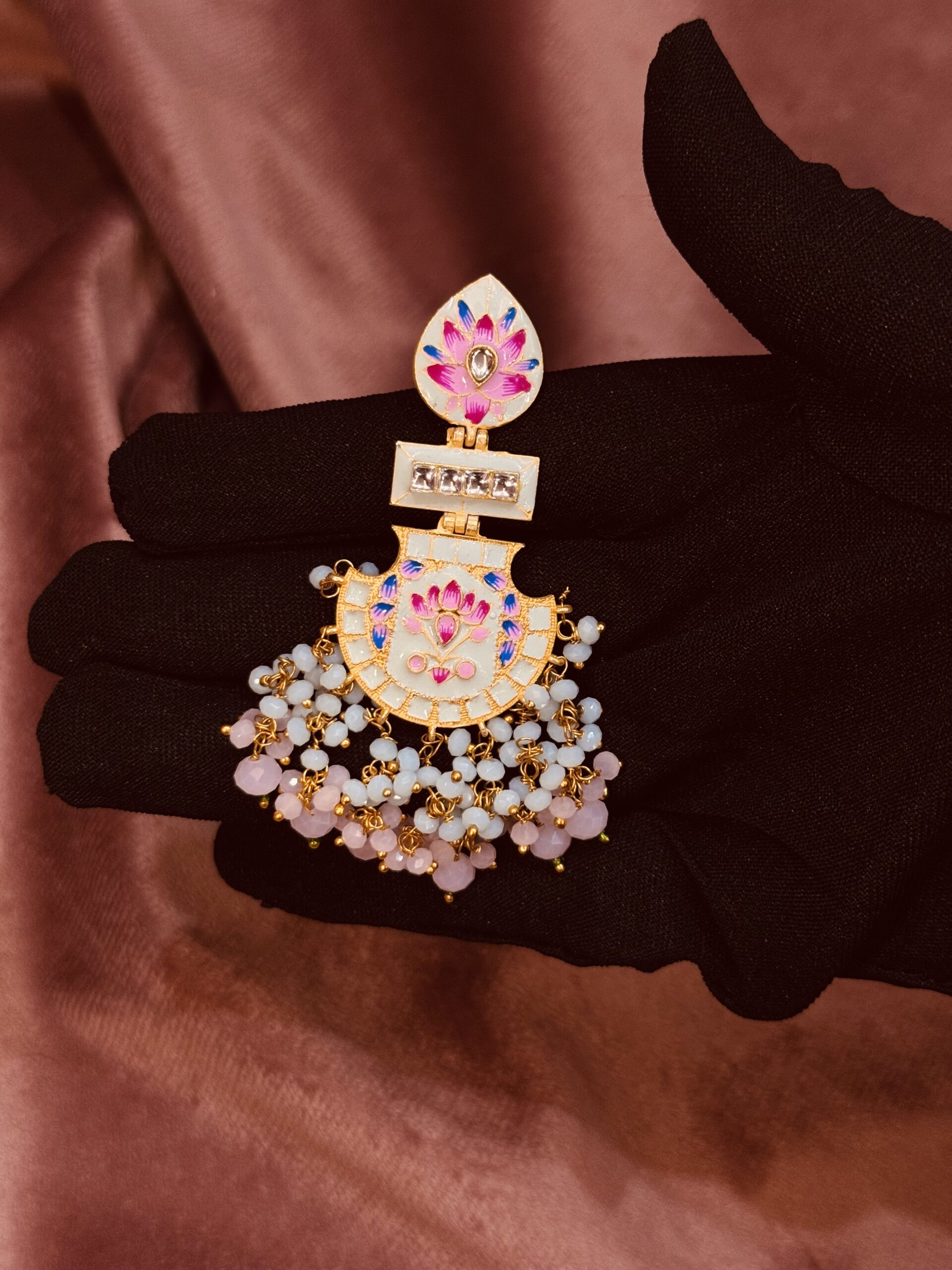 meenakari jhumkas