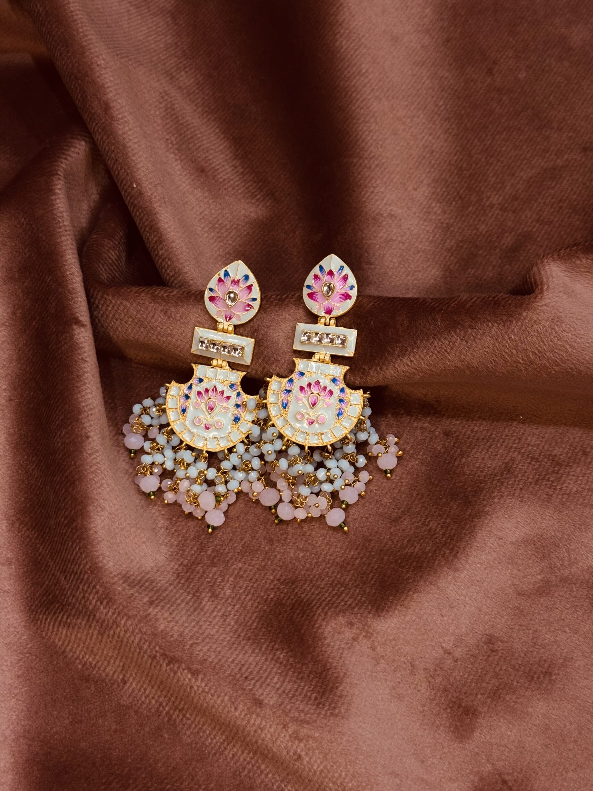 meenakari jhumkas