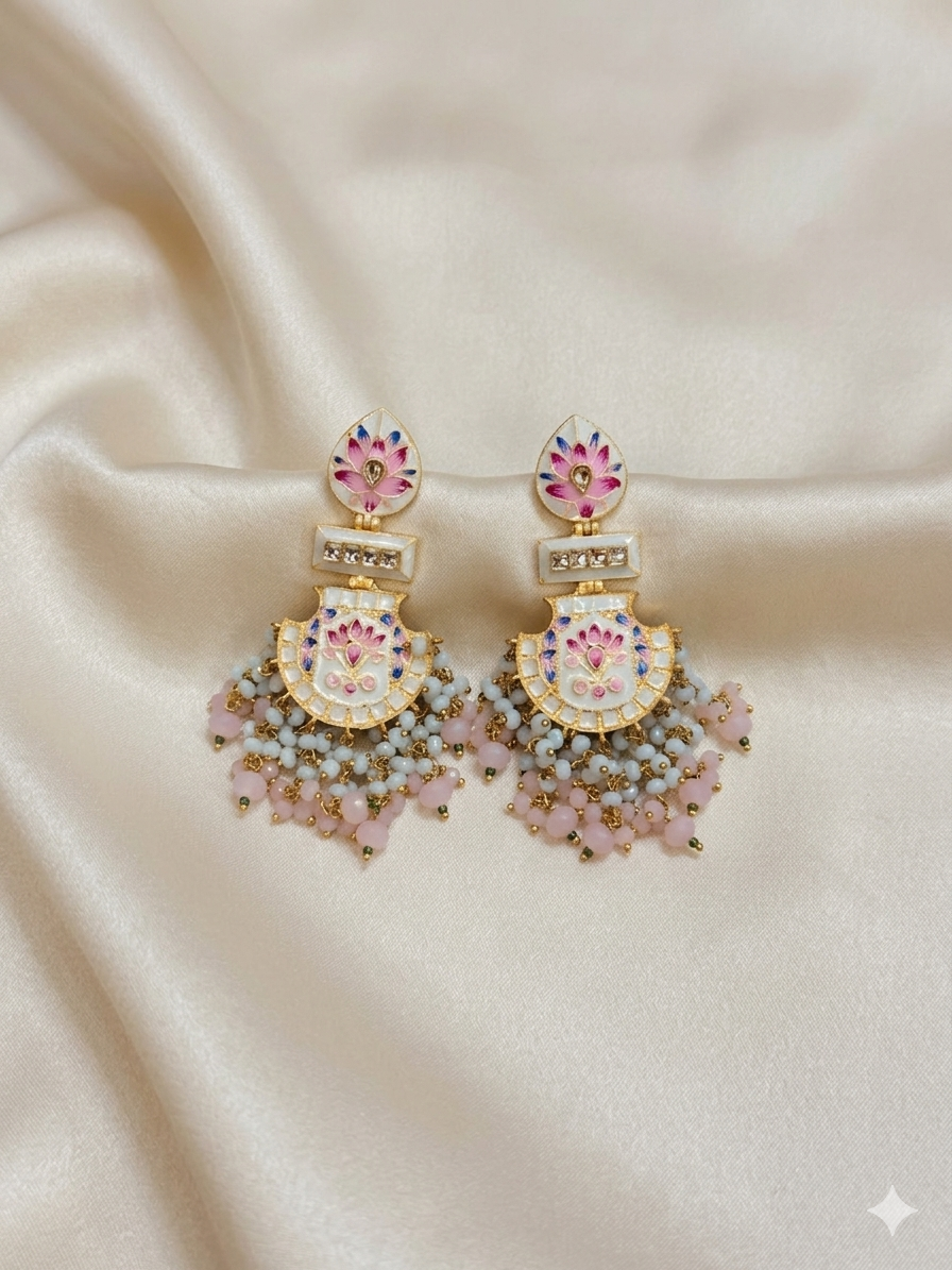 meenakari jhumkas