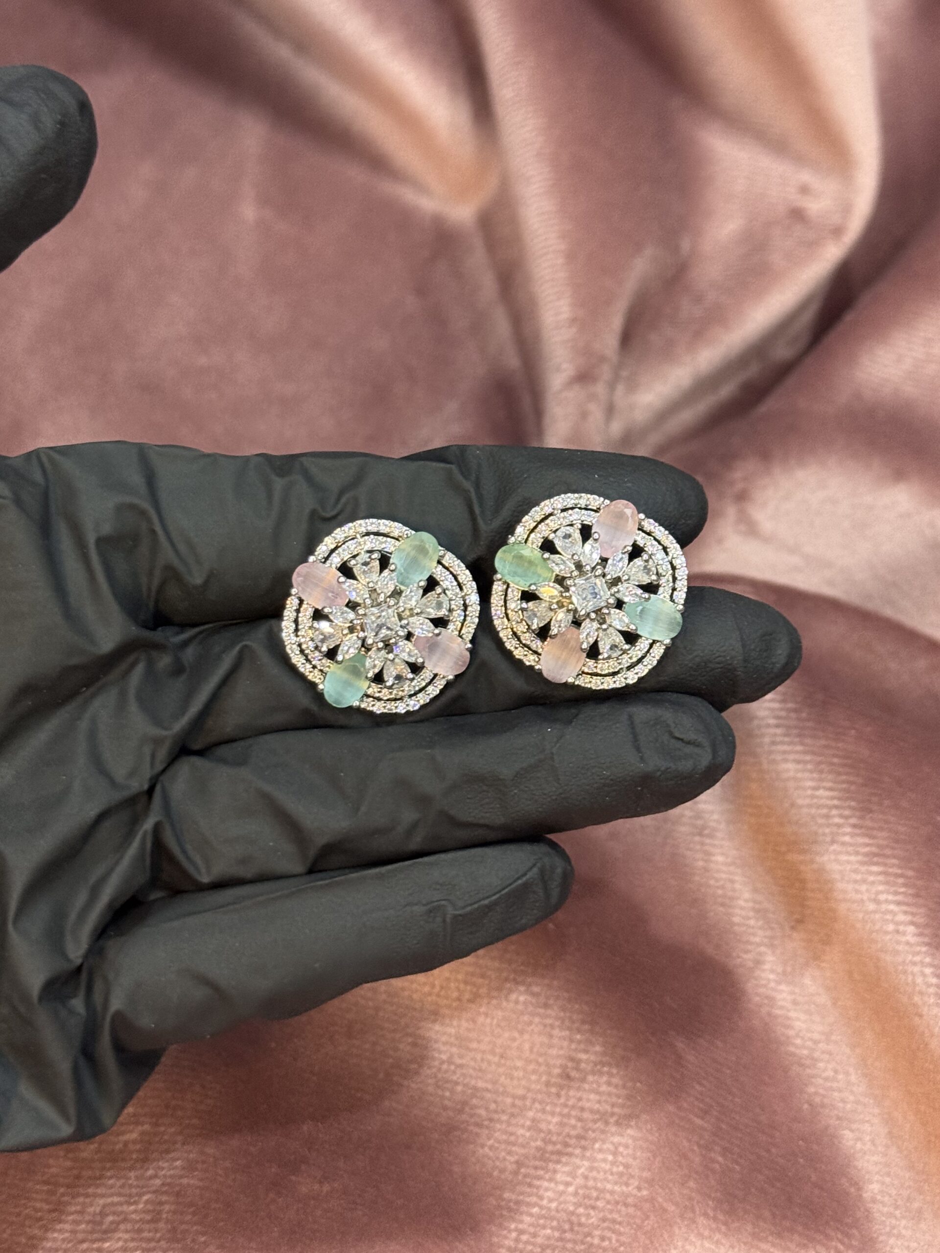 One Carat Studs - Silver Multi - Image 2
