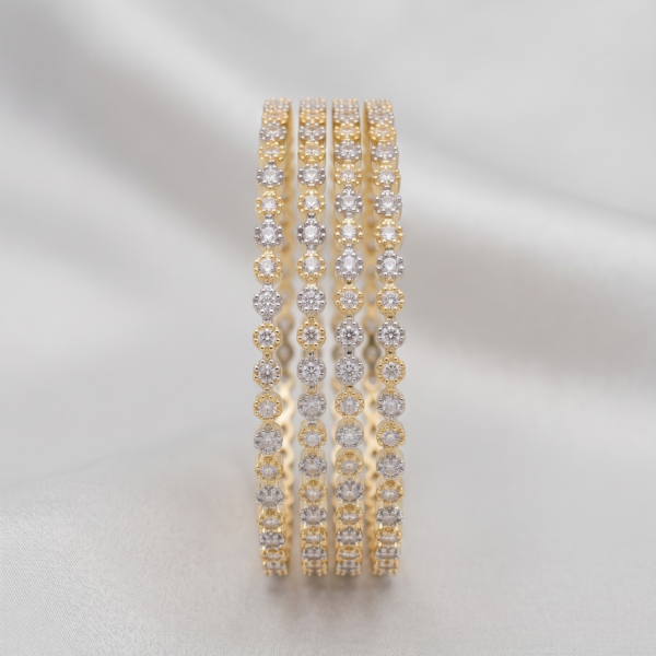 One carat bangles - Two Toned