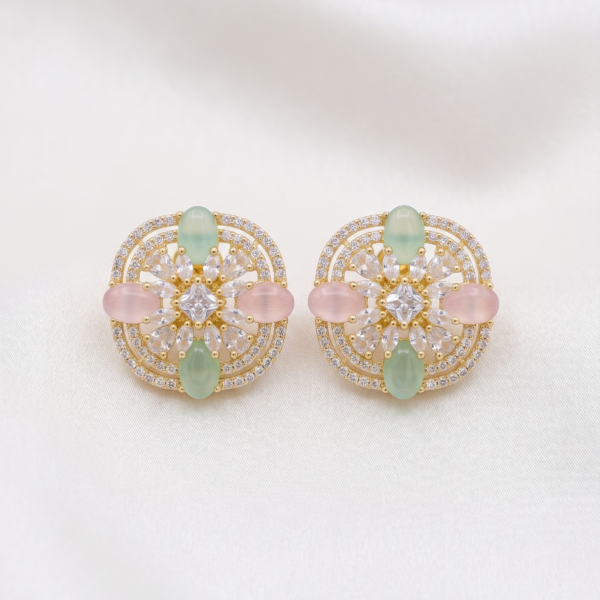 One Carat Studs - Gold Multi