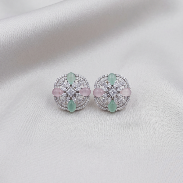 One Carat Studs - Silver Multi