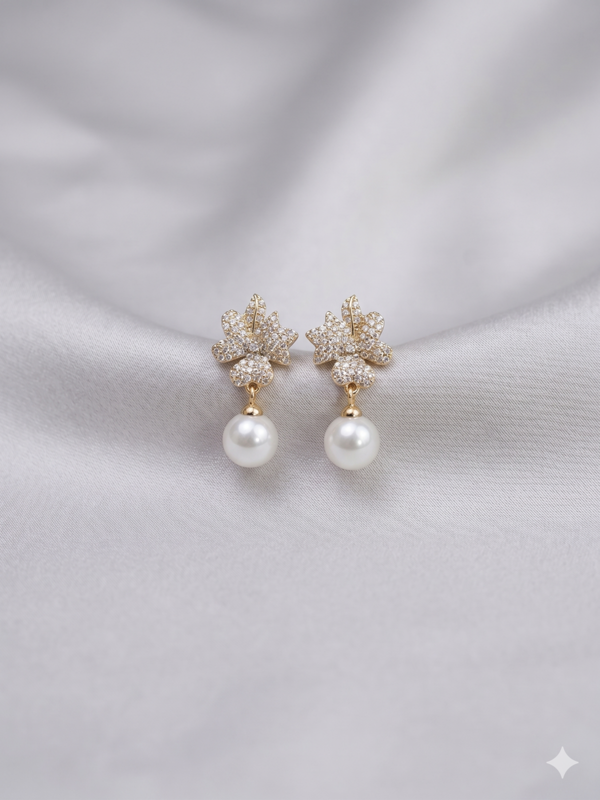 Fancy Earrings - Golden Flower