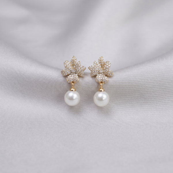 Fancy Earrings - Golden Flower