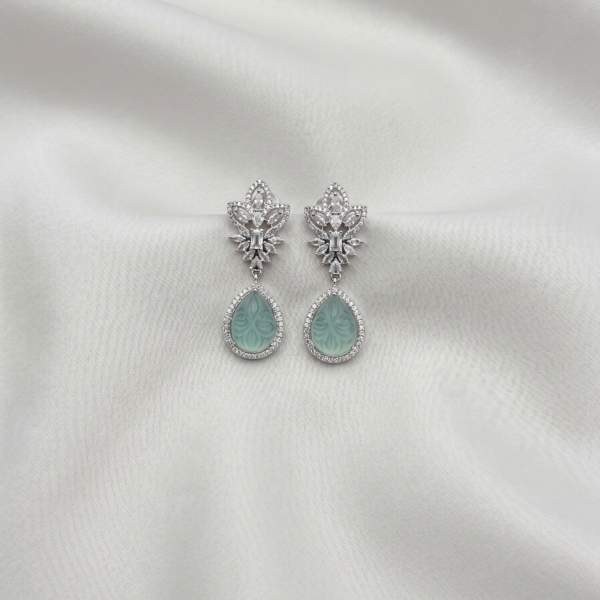 One Carat Drop Earrings - Mint