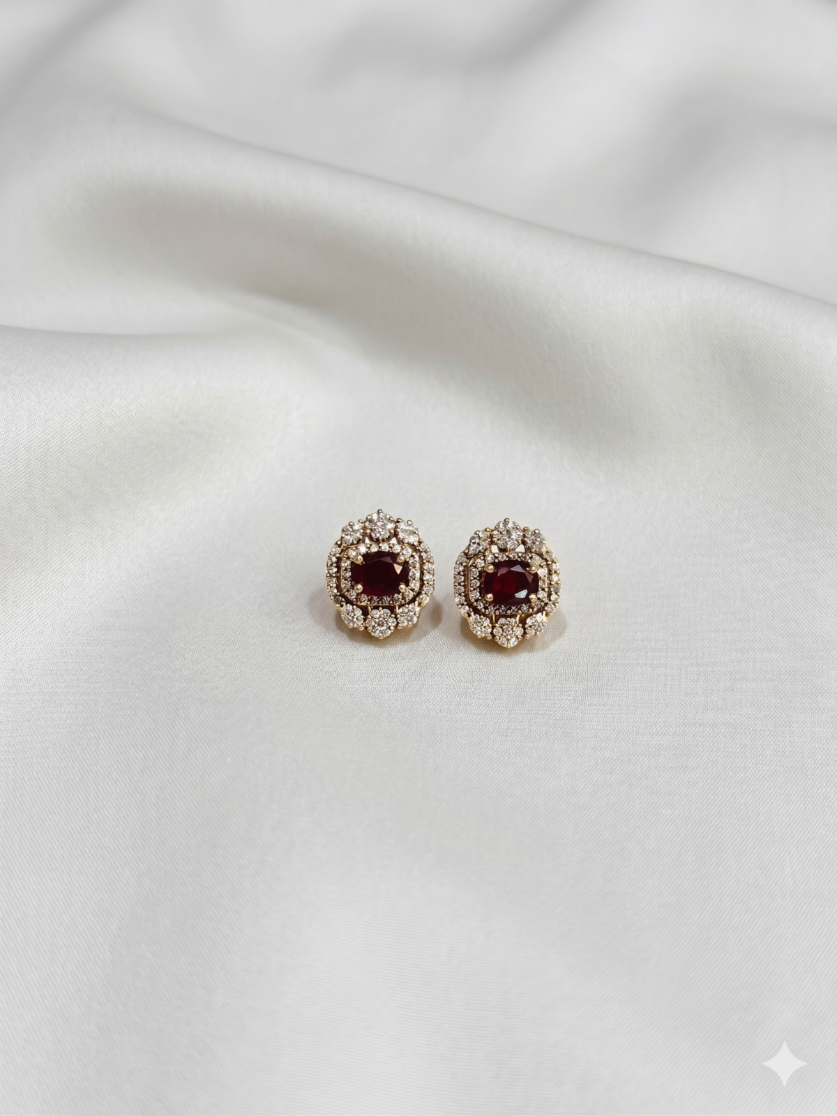 Gold Plated Studs - Ruby