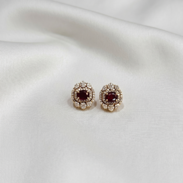 Gold Plated Studs - Ruby