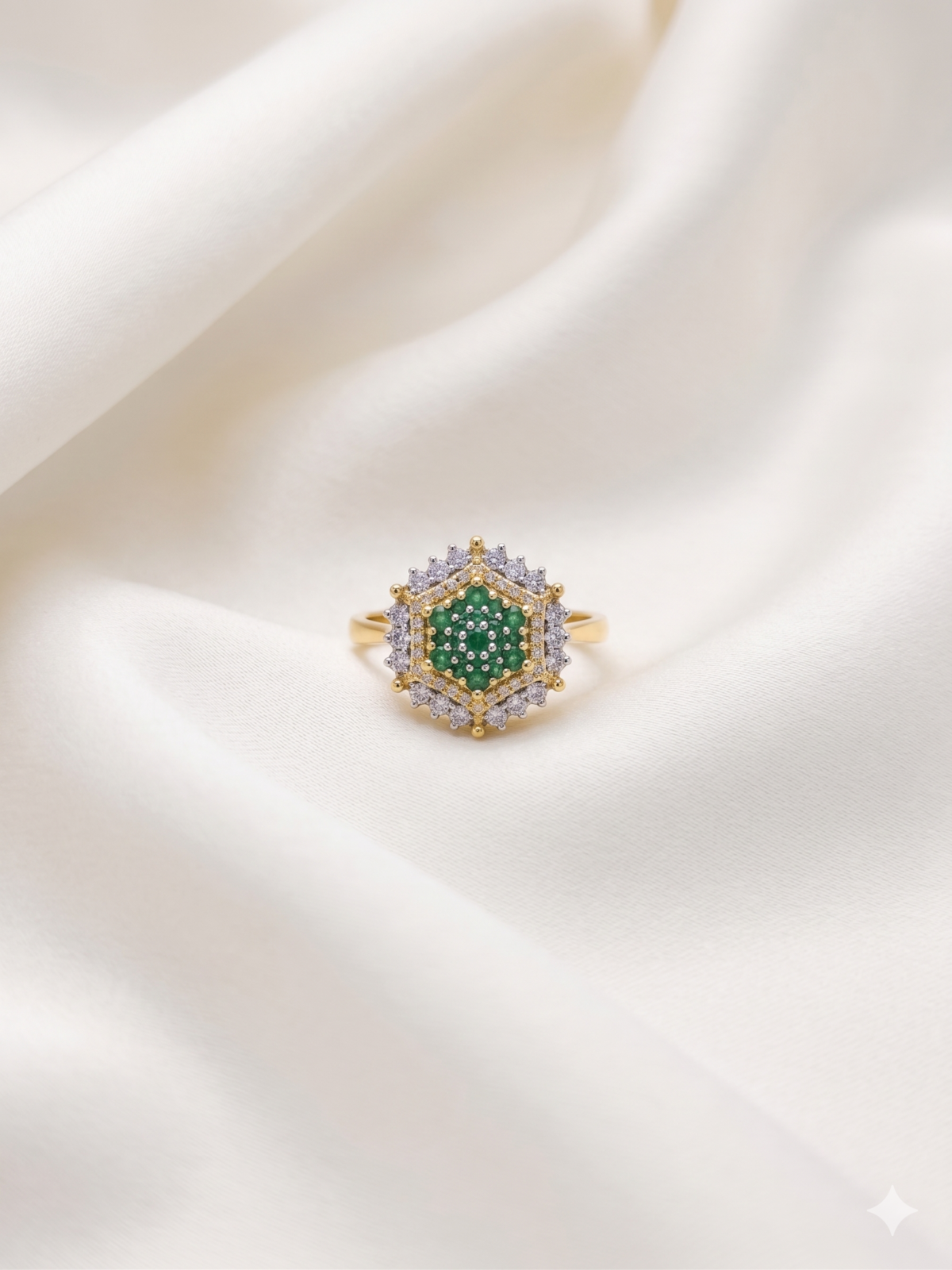 Gold Plated Ring - Emerald