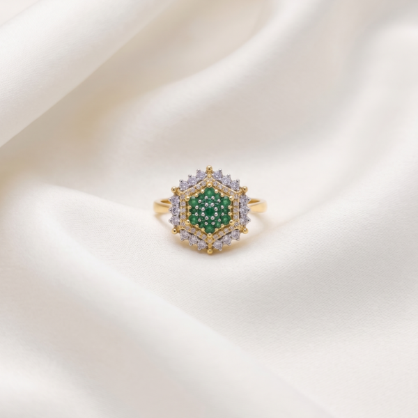 Gold Plated Ring - Emerald