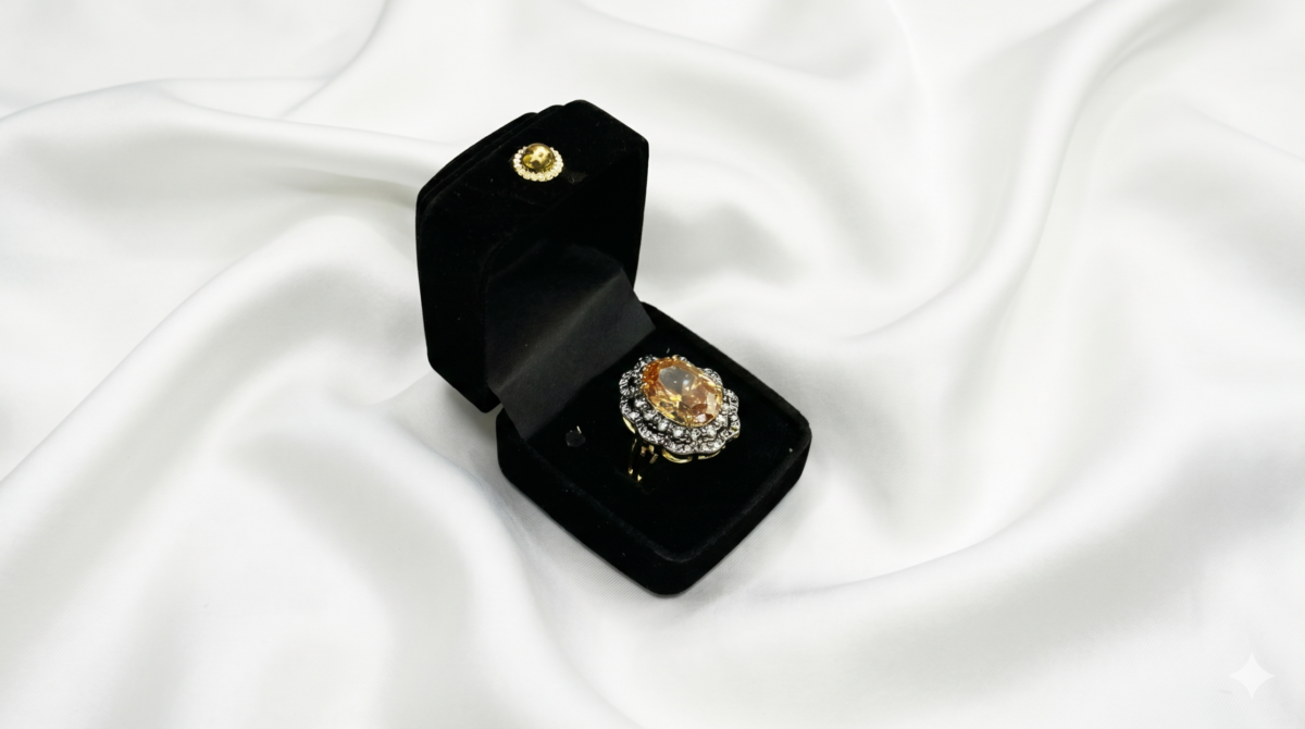 Gold Plated Ring - Amber