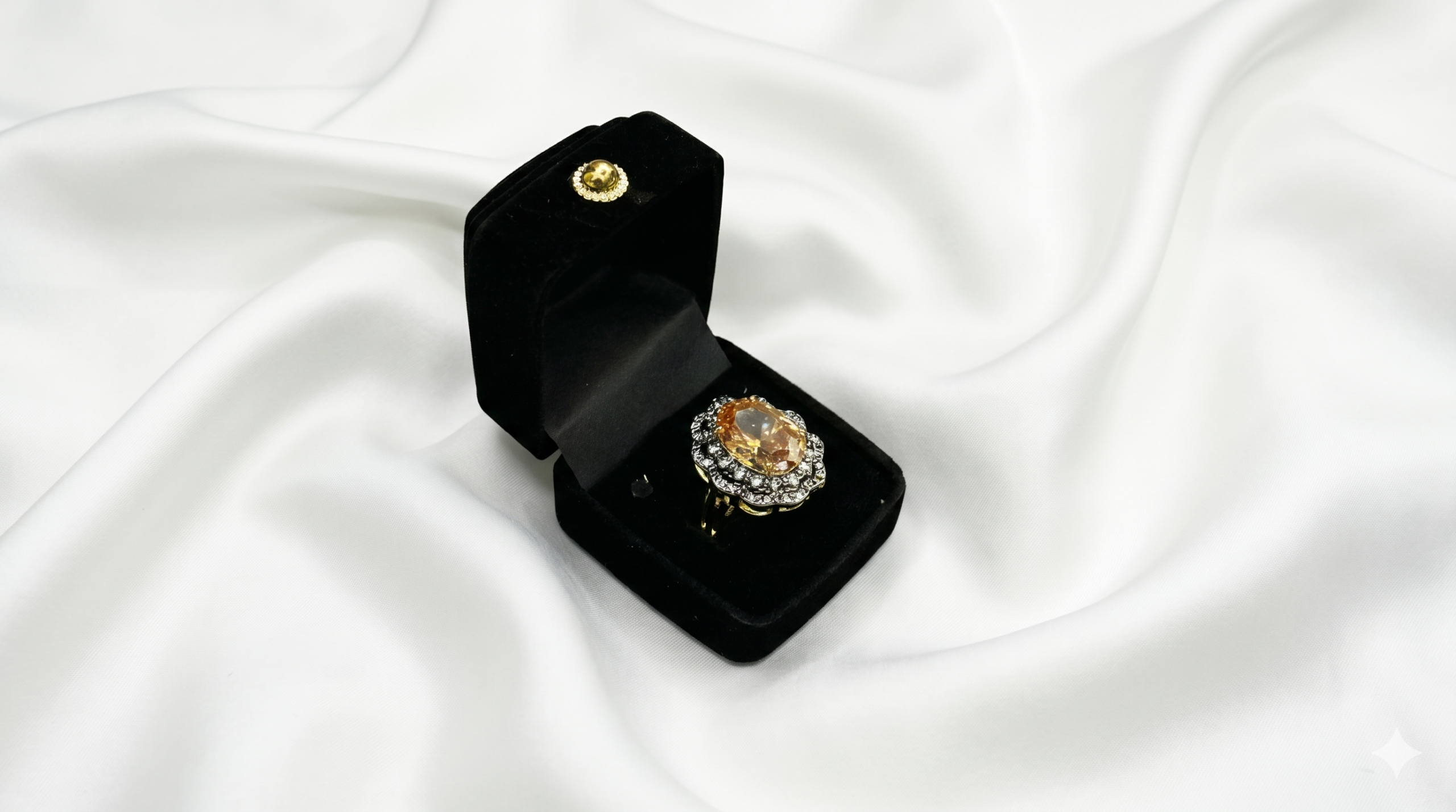 Gold Plated Ring - Amber