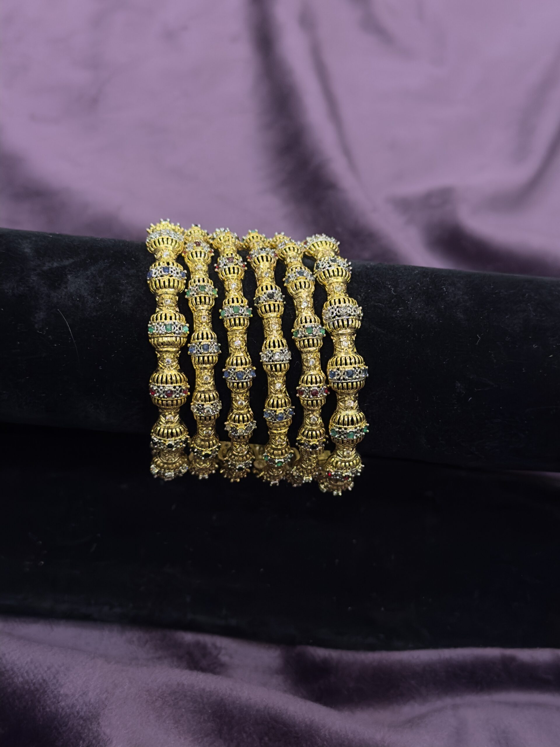 Gold Plated Bangles - Multi - Image 2