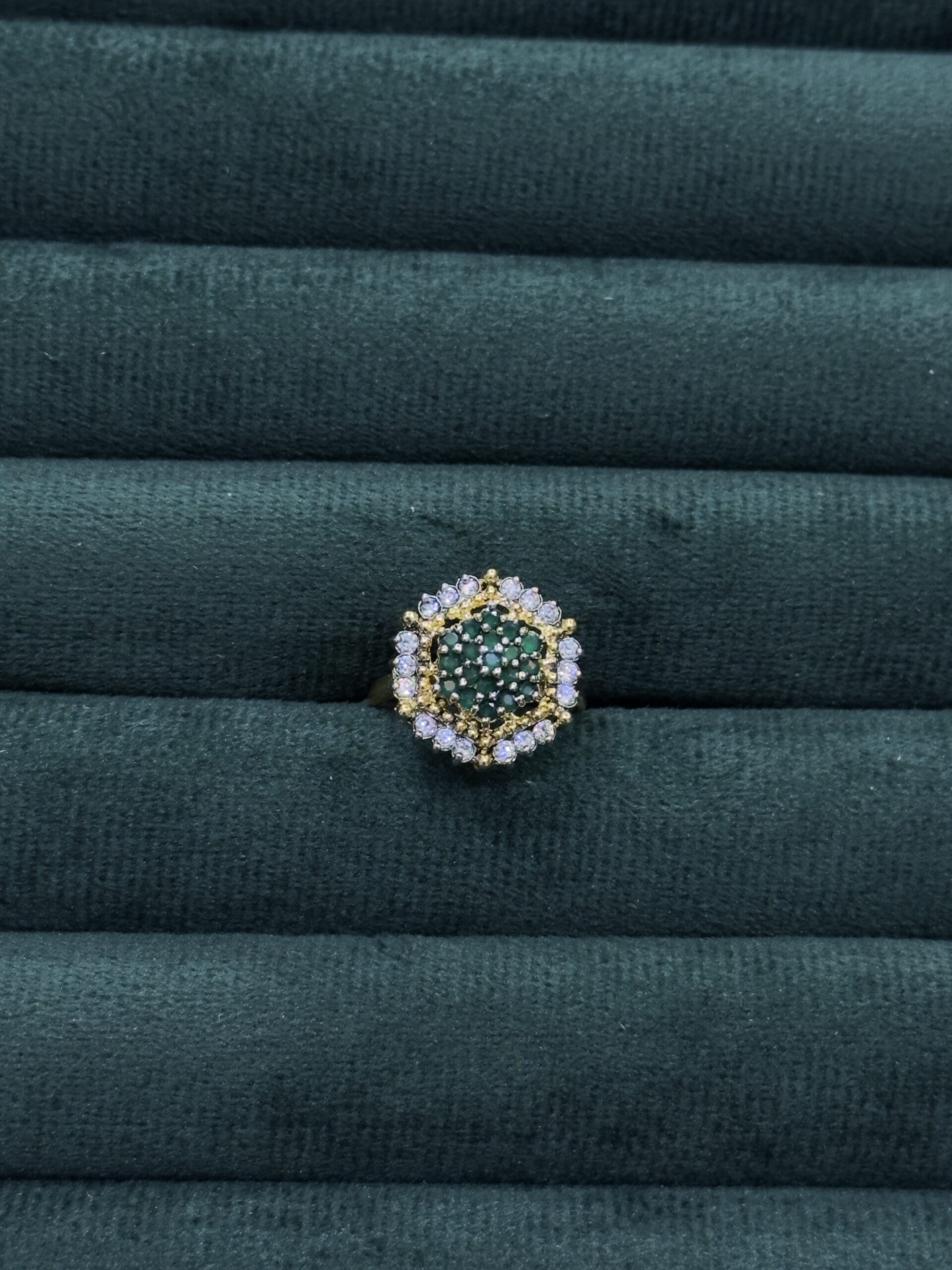Gold Plated Ring - Emerald - Image 2
