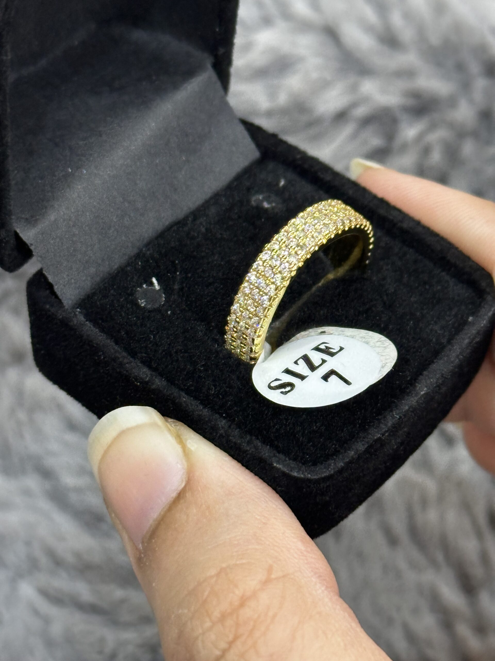 Gold Ring - Three Row Band - Image 3