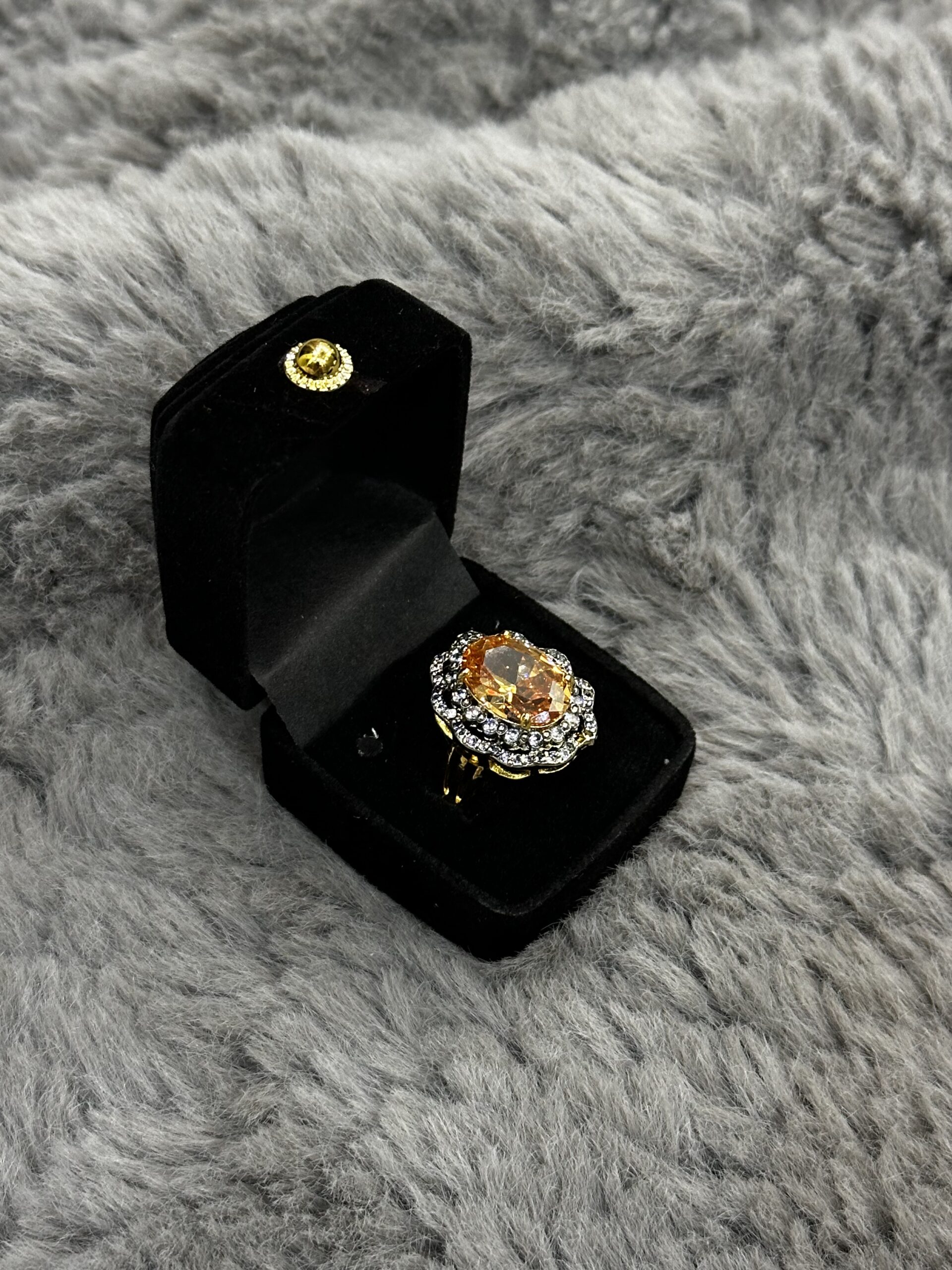 Gold Plated Ring - Amber - Image 2