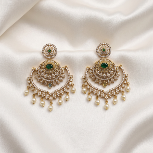 Earrings - Gold Emerald Jhumka