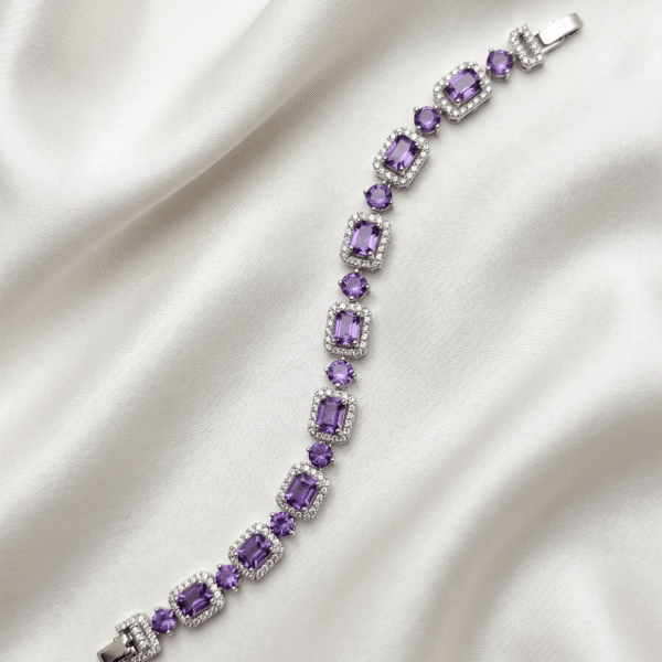 Bracelet - Plum Oval Crystal