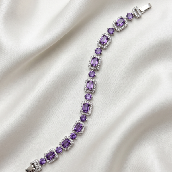 Bracelet - Plum Oval Crystal