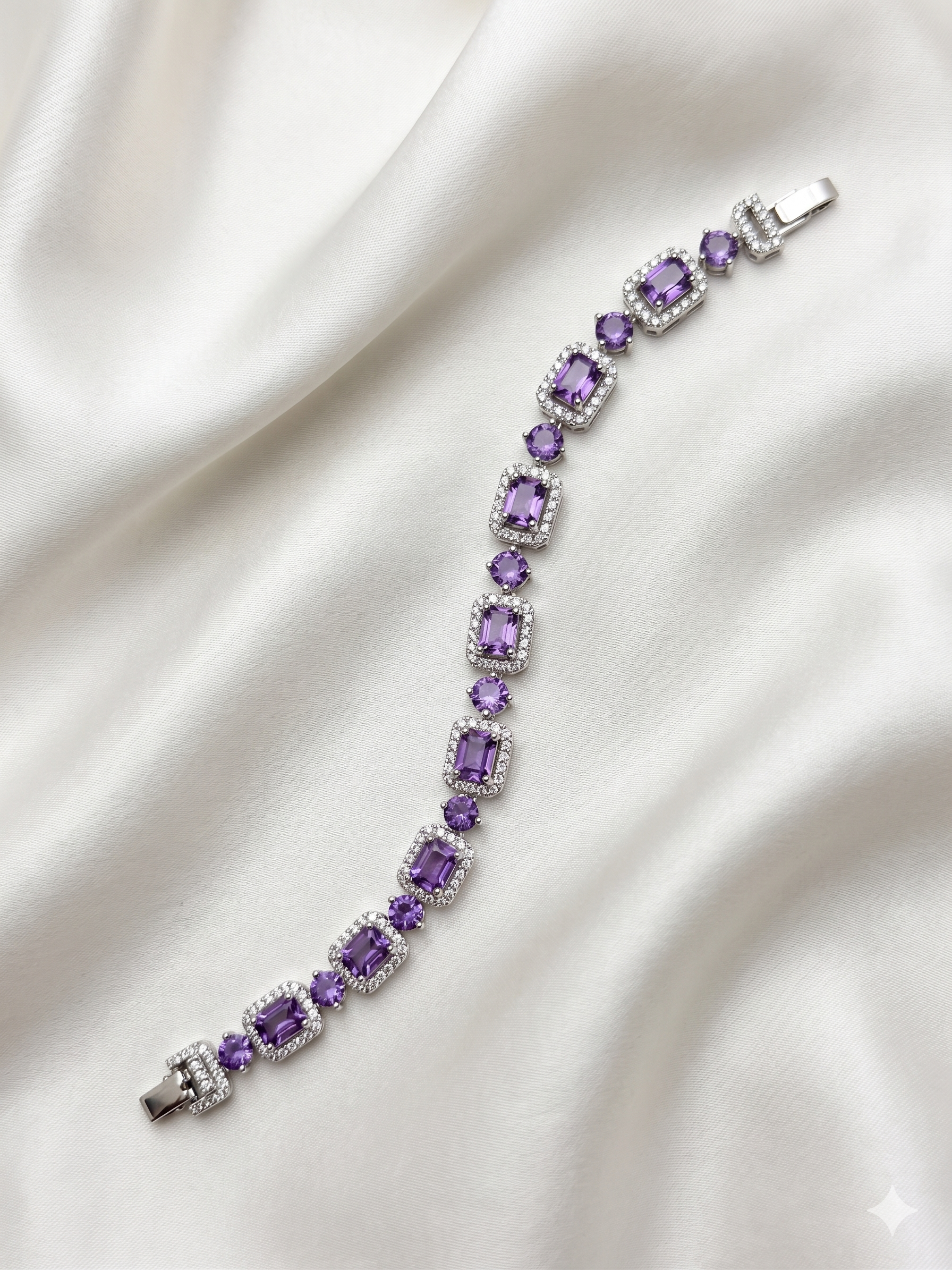 Bracelet - Plum Oval Crystal
