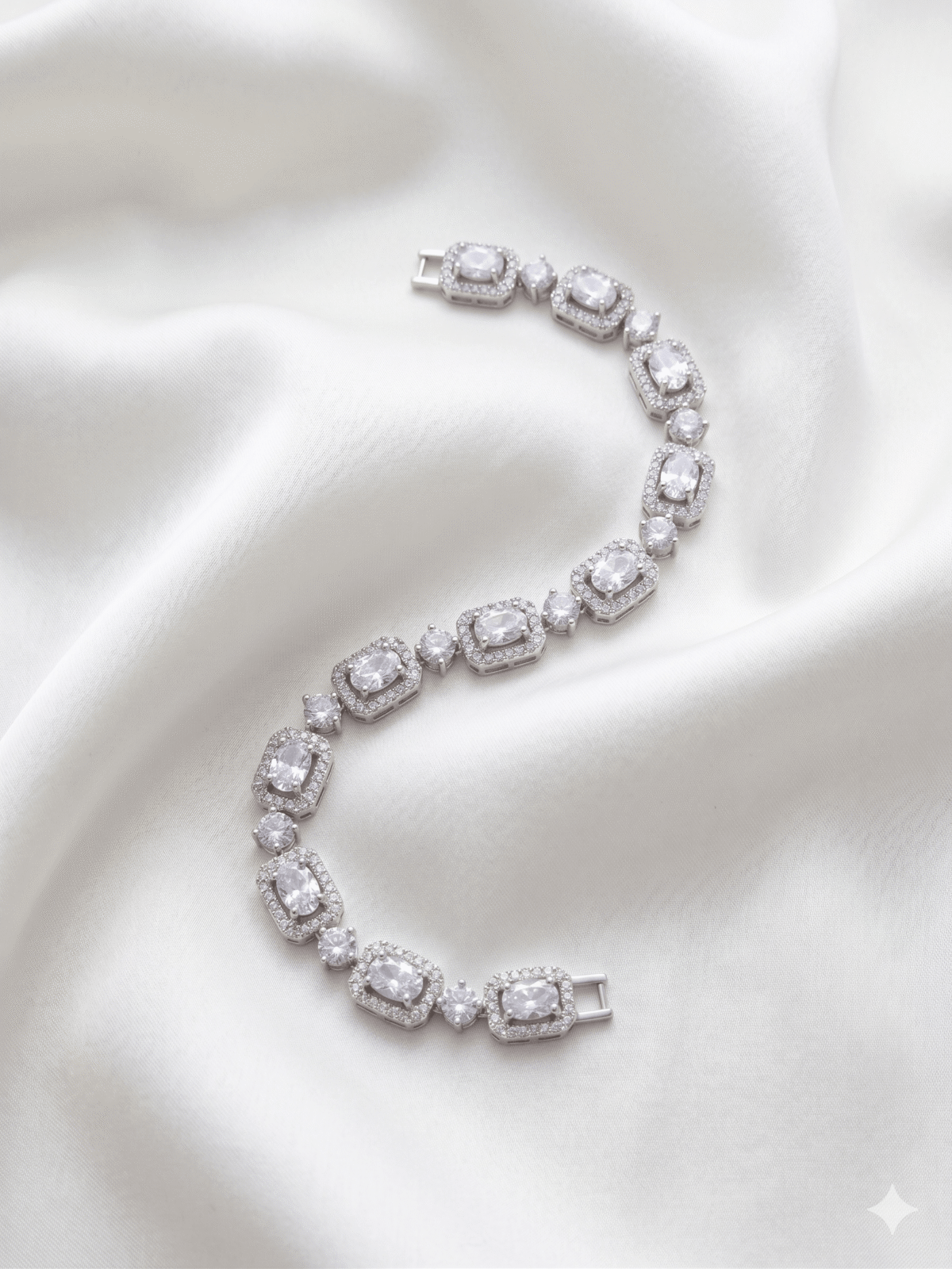 Bracelet - Silver Oval Crystal