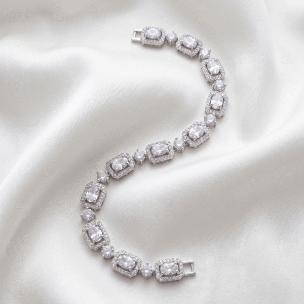 Bracelet - Silver Oval Crystal