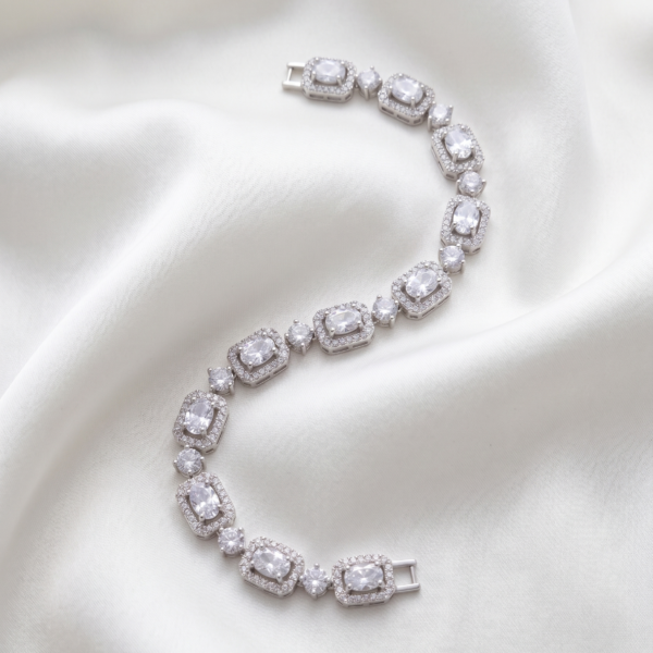 Bracelet - Silver Oval Crystal