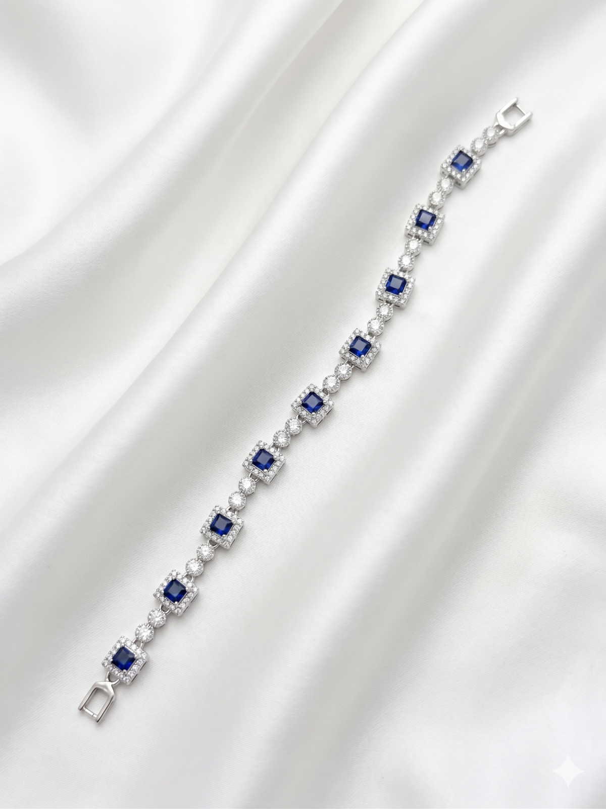 Bracelet - Sapphire Square Crystal