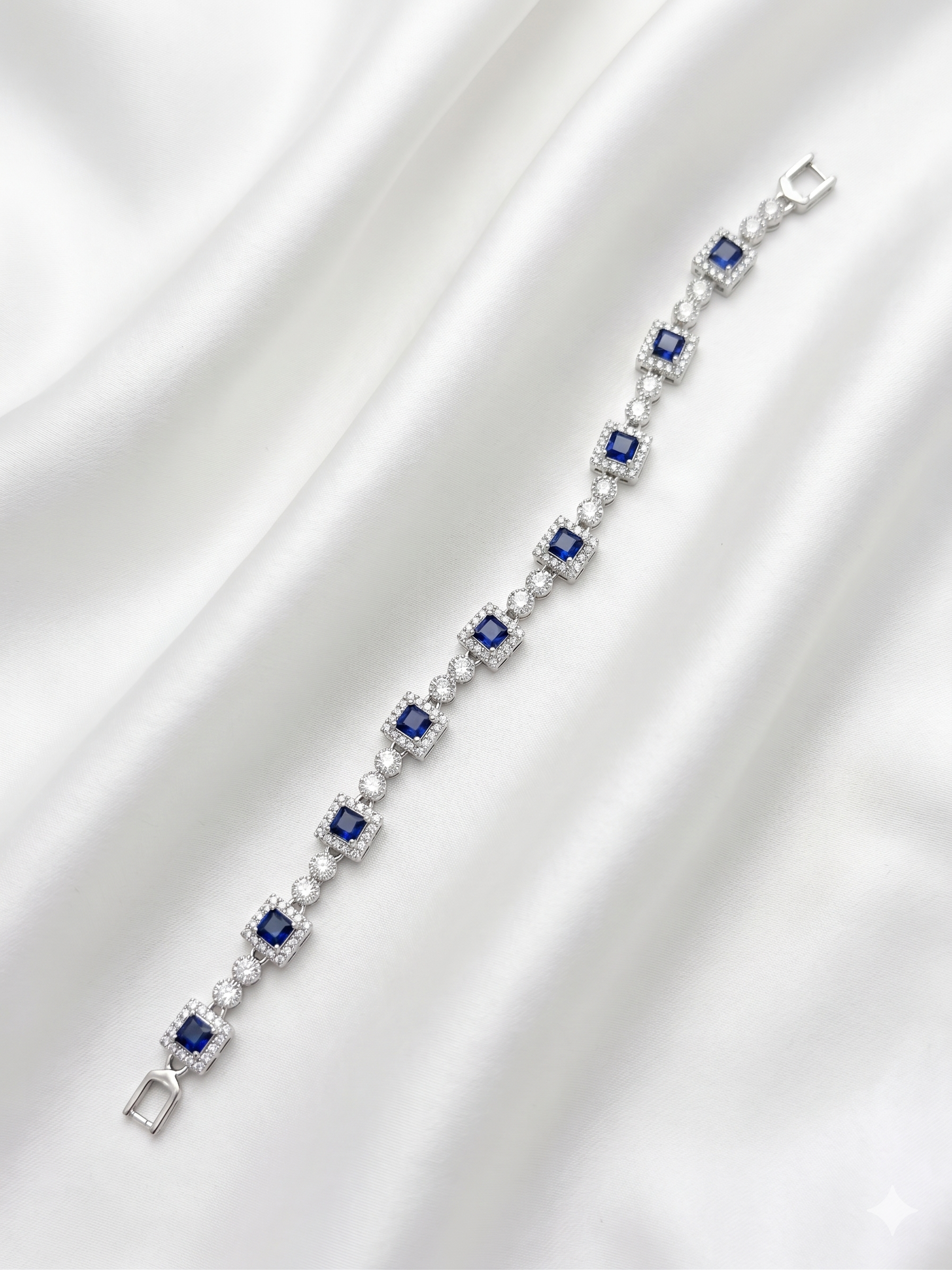 Bracelet - Sapphire Square Crystal