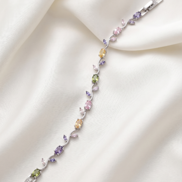 Bracelet - Multicolor Silver Tulip