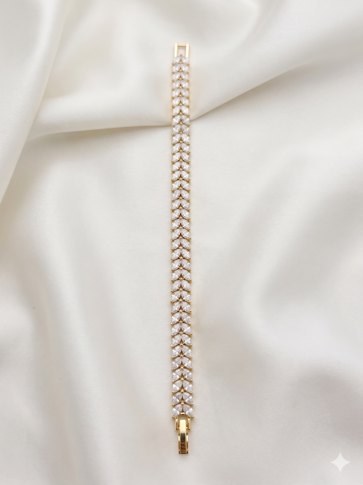Bracelet - Gold Crystal Leaf