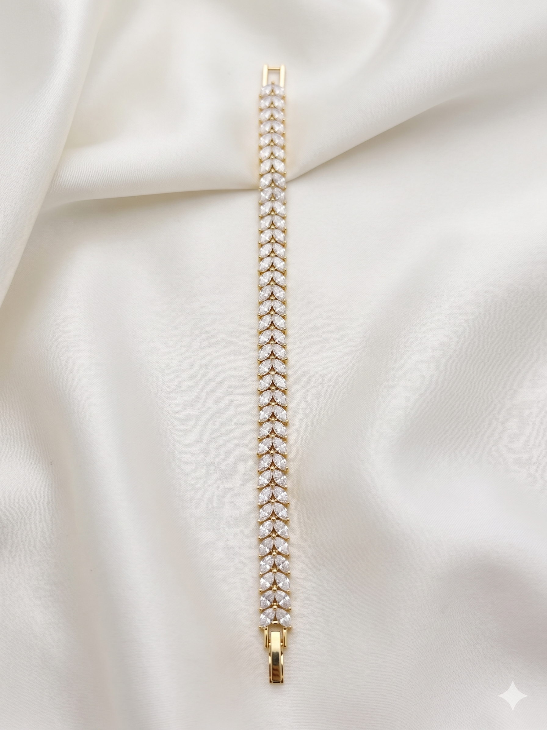 Bracelet - Gold Crystal Leaf