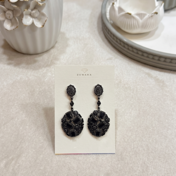 Fancy Drop Earrings - Black Cover