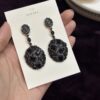 Fancy Drop Earrings - Black
