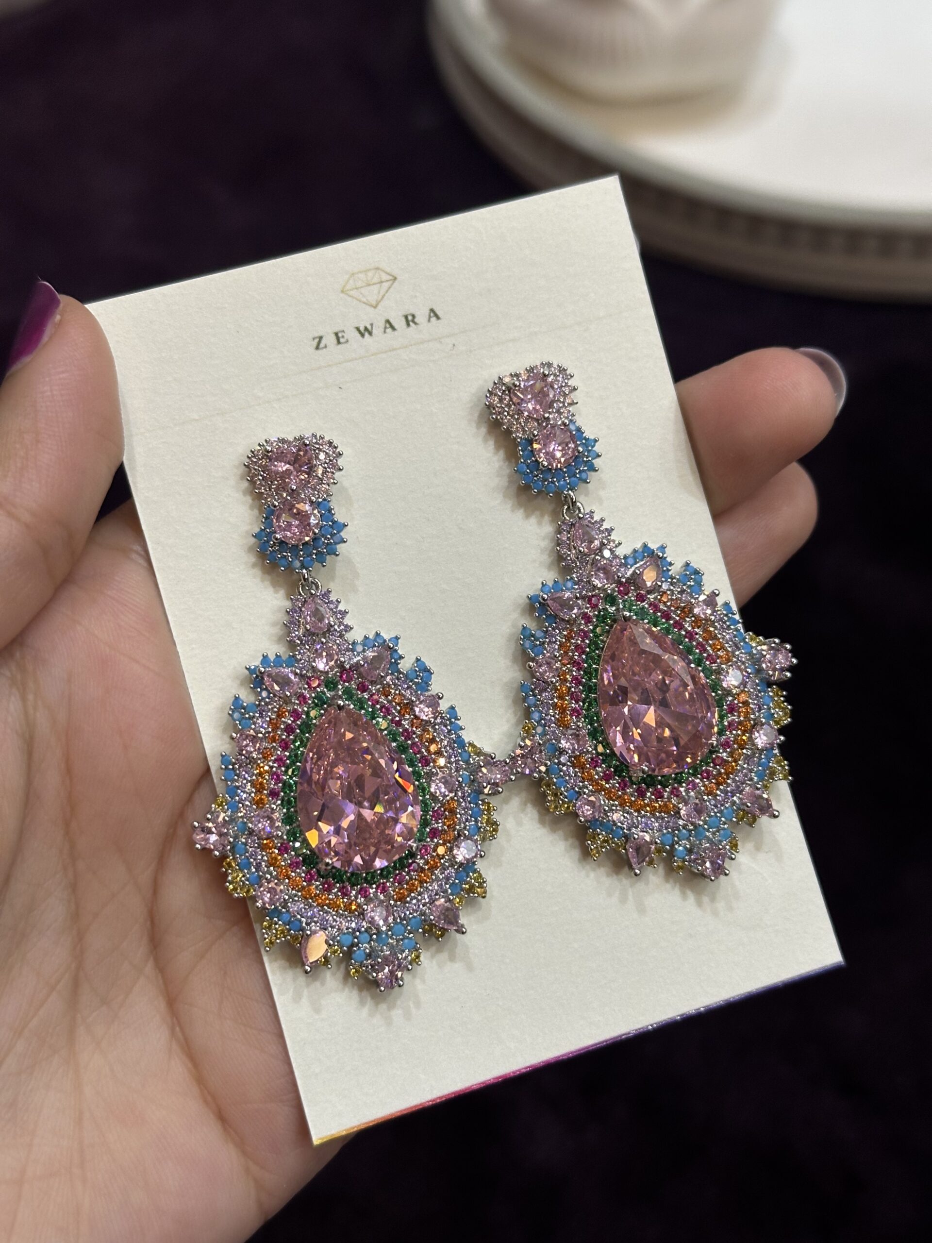 Fancy Earrings - Pink